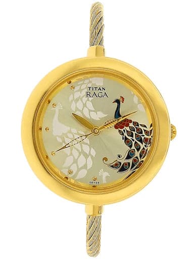 Titan Raga Garden Of Eden Champagne Stainless Steel Strap Women's Watch NP2532YM01 - Kamal Watch Company