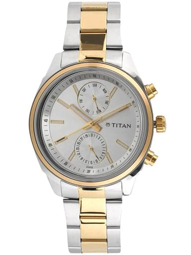 Titan Work Wear Silver Dial Stainless Steel Strap Men'S Watch Np1733Bm01