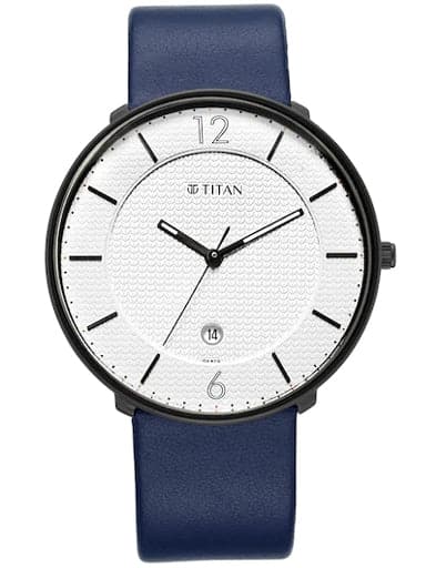 TITAN Workwear Watch with White Dial & Leather Strap NP1849NL01 - Kamal Watch Company