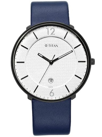 TITAN Workwear Watch with White Dial & Leather Strap NP1849NL01 - Kamal Watch Company