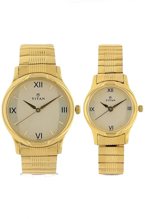 Titan Bandhan Couple Analog Watch NP15802490YM02 - Kamal Watch Company