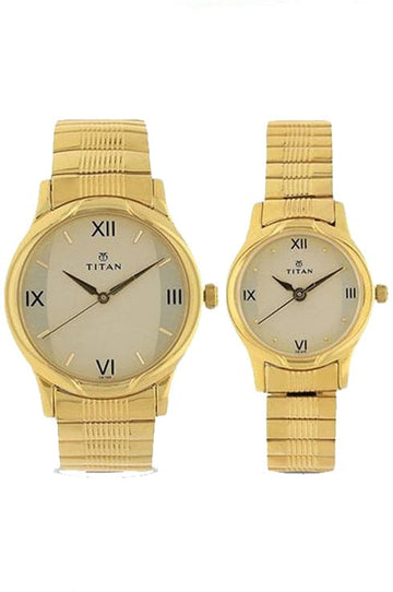 Titan Bandhan Couple Analog Watch NP15802490YM02 - Kamal Watch Company