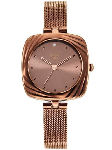 TITAN Raga Moments of Joy Watch with Brown Dial & Brass Strap 95139QM02 - Kamal Watch Company