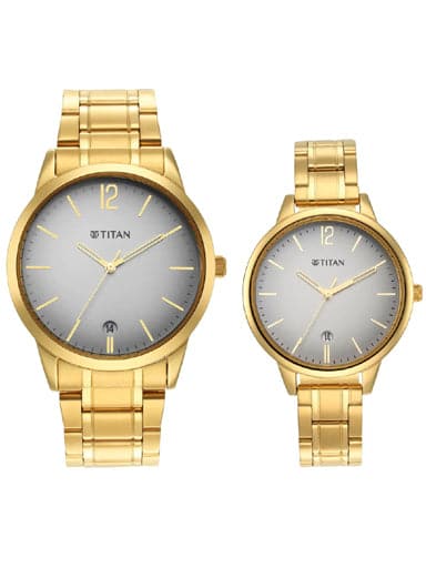 TITAN Titan Bandhan Grey Dial Golden Stainless Steel Strap Watch 18062617YM01 - Kamal Watch Company