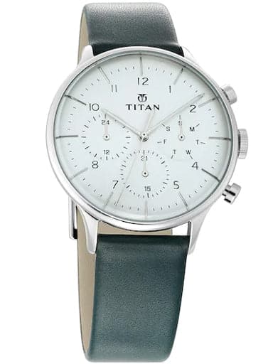 Titan On Trend White Dial Leather Strap Men's Watch NP90102SL03 - Kamal Watch Company