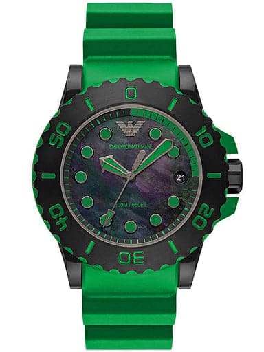 Emporio Armani Three-Hand Date Green Bio Based Plastic Watch AR11440I - Kamal Watch Company