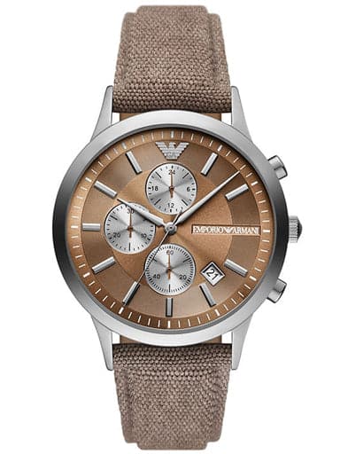 Emporio Armani Chronograph Gray Fabric Watch AR11456I - Kamal Watch Company