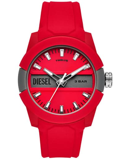 DIESEL Double up three-hand red silicone watch DZ1980I - Kamal Watch Company