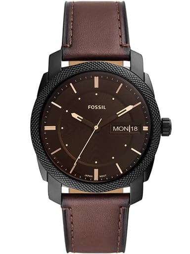 FOSSIL Machine Three-Hand Date Brown Leather Watch FS5901I - Kamal Watch Company