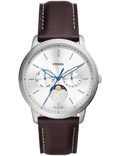 Neutra Minimalist Multifunction Brown Leather Watch FS5905I - Kamal Watch Company