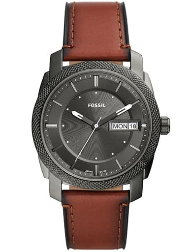 FOSSIL Machine Three-Hand Date Brown Leather Watch FS5900I - Kamal Watch Company