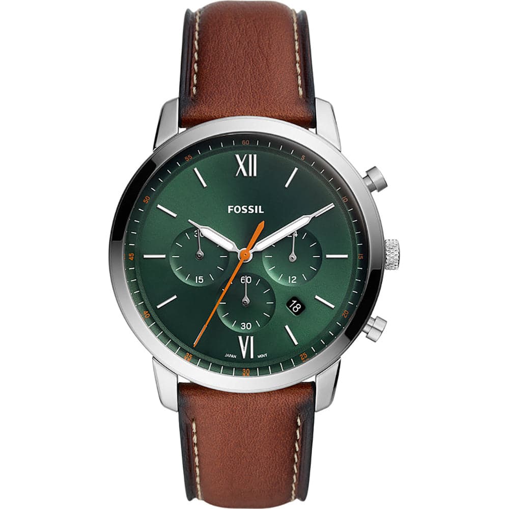 FOSSIL Neutra Minimalist Chronograph Brown Leather Watch FS5902I - Kamal Watch Company