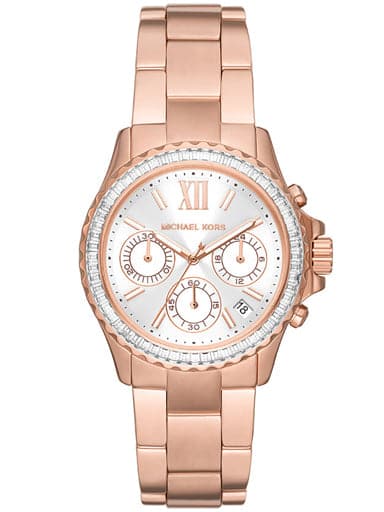 Michael Kors Everest Chronograph Rose Gold-Tone Stainless Steel Watch MK7213 - Kamal Watch Company