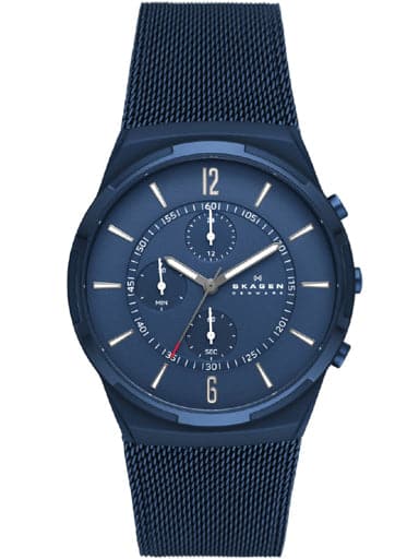 Skagen Melbye Chronograph Chronograph Ocean Blue Stainless Steel Mesh Watch Skw6803I