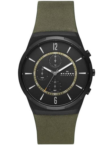 Melbye Chronograph Three-Hand Olive Leather Watch SKW6801I - Kamal Watch Company