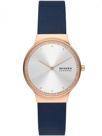 SKAGEN Freja Two-Hand Ocean Blue Leather Watch SKW3026I - Kamal Watch Company