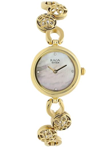 TITAN Raga Moonlight Mother of Pearl Metal Strap Watch NN311YM15 - Kamal Watch Company