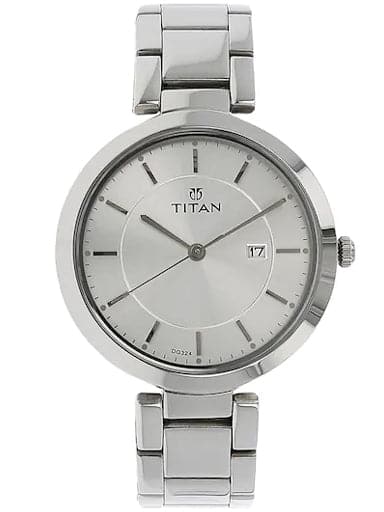 Titan Neo Silver Dial Stainless Steel Strap Women's Watch NN2480SM07 - Kamal Watch Company
