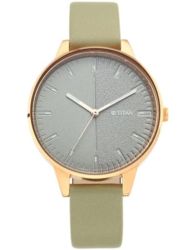 TITAN Workwear Watch with Grey Dial Leather Strap NP2648WL01 - Kamal Watch Company