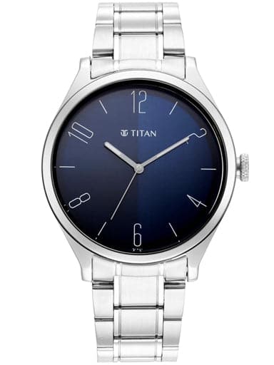 TITAN Workwear Blue Dial Stainless Steel Strap Watch 1865SM01 - Kamal Watch Company