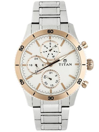 TITAN Silver Dial Silver Stainless Steel Strap Watch NN90105KM02 - Kamal Watch Company
