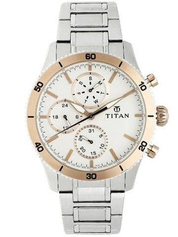 TITAN Silver Dial Silver Stainless Steel Strap Watch NN90105KM02 - Kamal Watch Company