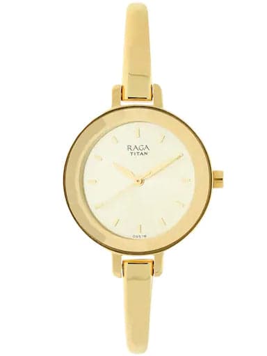 Titan Raga Viva Champagne Dial Gold Metal Strap Women's Watch NN2575YM01 - Kamal Watch Company