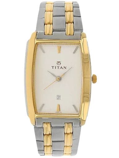 Titan Silver Dial Two Tone Stainless Steel Strap Men's Watch NP1163BM01 - Kamal Watch Company