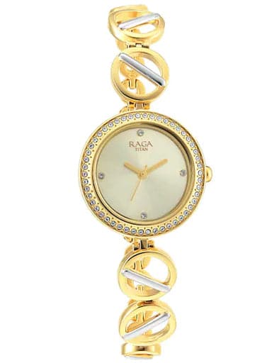 TITAN Raga Viva Golden Dial Metal Strap Watch NP2643BM01 - Kamal Watch Company