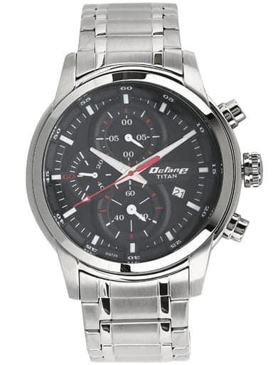 TITAN Octane Black Dial Stainless Steel Strap Watch NP90086SM01 - Kamal Watch Company