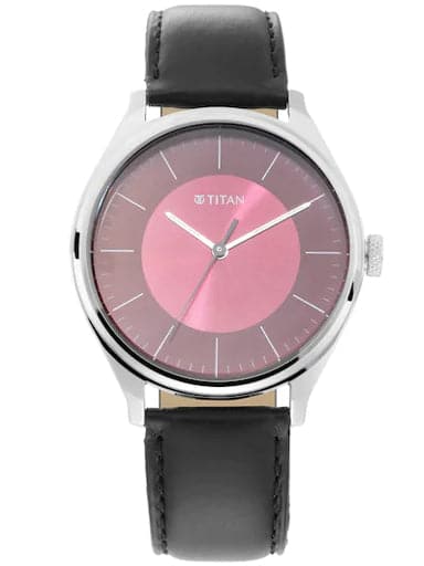 Titan Work Wear Pink Dial Leather Strap Men's Watch NP1802SL05 - Kamal Watch Company