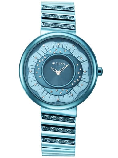 TITAN Purple Unending Beauty Blue Dial Analog Watch 95160QM01 - Kamal Watch Company