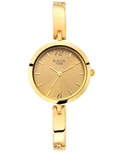 TITAN Raga Viva Golden Dial Metal Strap Watch NP2606YM06 - Kamal Watch Company