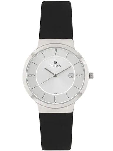 Titan Silver Dial Black Leather Strap Men's Watch NN90053SL01 - Kamal Watch Company