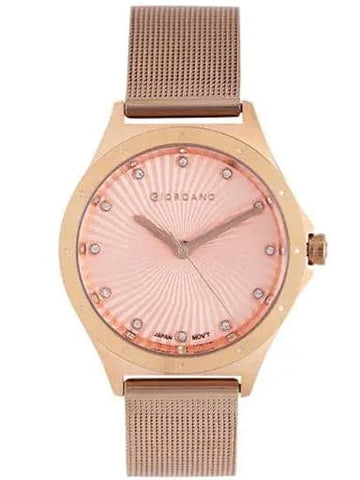 Giordano Womens Pink Dial Metallic Analogue Watch GD-2045-22 - Kamal Watch Company