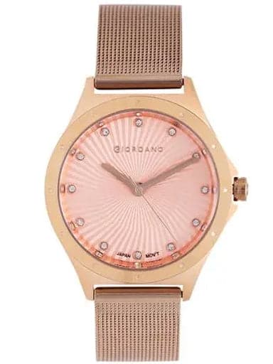Giordano Womens Pink Dial Metallic Analogue Watch GD-2045-22 - Kamal Watch Company
