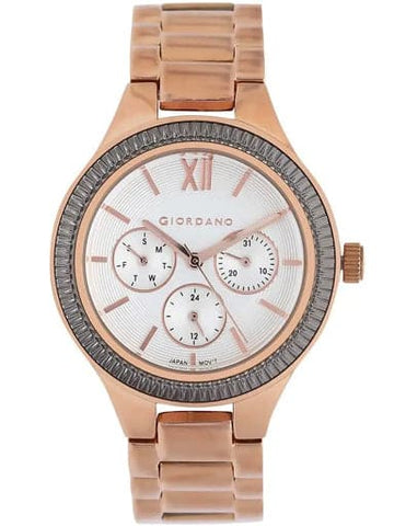 Giordano Womens White Dial Metallic Multi Function Watch GD-2055-EE - Kamal Watch Company