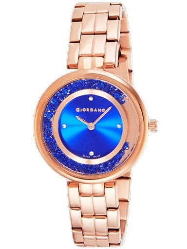 Giordano Womens Blue Dial Metallic Analogue Watch 2927-55 - Kamal Watch Company