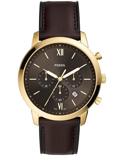 FOSSIL Neutra Chronograph Brown Leather Watch FS5763 - Kamal Watch Company