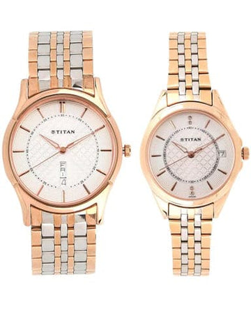 Titan Bandhan Silver Dial Stainless Steel Strap Watches NP16362565KM01 - Kamal Watch Company