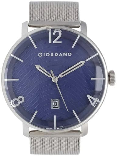 Giordano Mens Blue Dial Metallic Analogue Watch GD-1014-11 - Kamal Watch Company