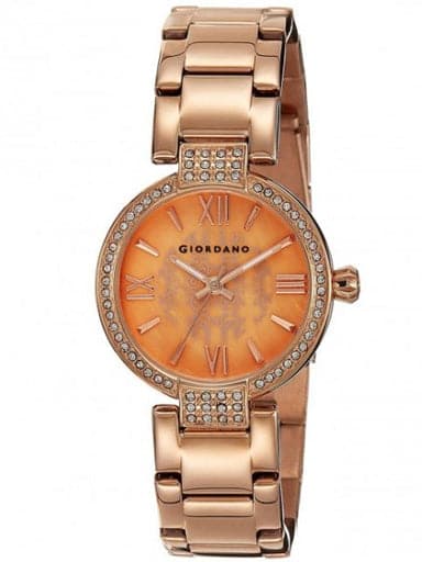 Giordano Analog Orange Dial Women's Watch 2777-33 - Kamal Watch Company