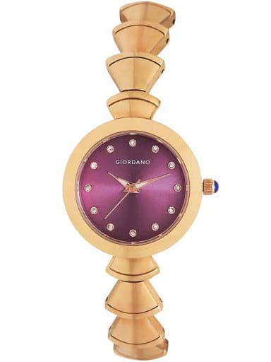Giordano Womens Purple Dial Metallic Analogue Watch R4007-44 - Kamal Watch Company