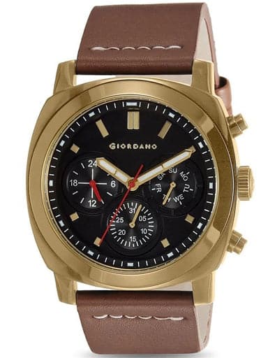 GIORDANO Analogue Watch with Genuine Leather Strap 1751-06 - Kamal Watch Company