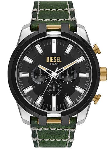 Diesel Split Chronograph Green Leather Watch DZ4588I - Kamal Watch Company