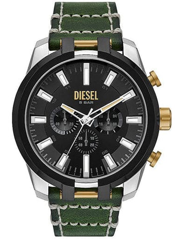 Diesel Split Chronograph Green Leather Watch DZ4588I - Kamal Watch Company