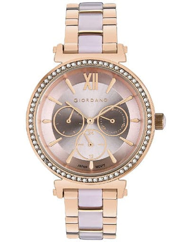 Giordano Women Pink Dial Multi functional Watch GD-2075-33 - Kamal Watch Company