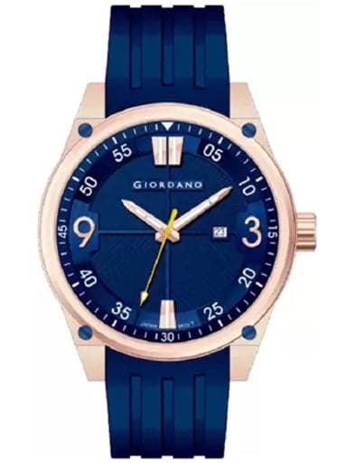 Giordano Mens Blue Dial Silicone Analogue Watch GD-1064-02 - Kamal Watch Company