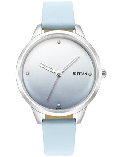 TITAN Pastel Dreams Blue Dial Blue Leather Strap Watch 2664SL02 - Kamal Watch Company