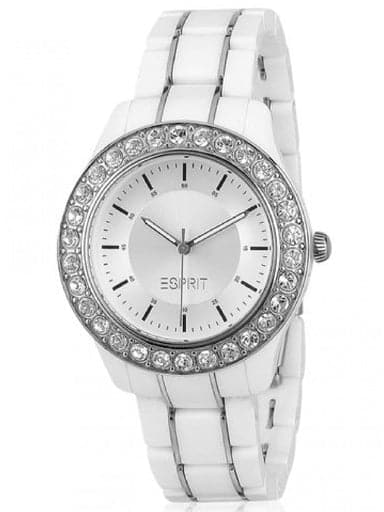 ESPRIT Blushes – Ladies Watch – Analogue Quartz – Silver Dial White Plastic Strap ES106252001 - Kamal Watch Company